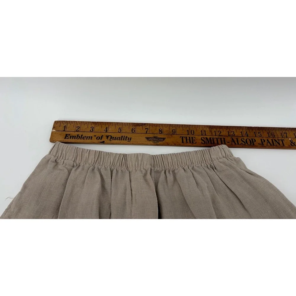 Russ‎ Berens Shorts, Beige Linen Coastal Beach 90s Malibu, Made In USA, Size XS